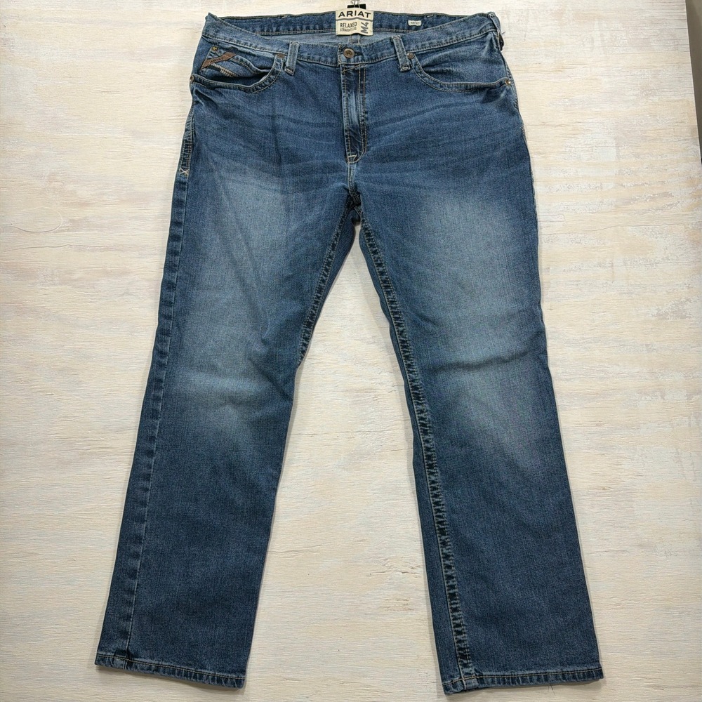 Ariat Jeans M4 Relaxed Straight Leg 40x32 Dakota Medium Wash Denim Mens